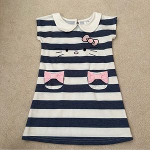 3T Hello kitty dress stripes blue white
